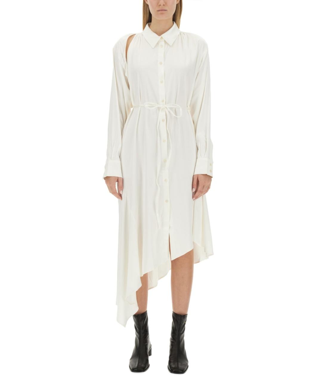 ACNE STUDIOS Белое вискозное повседневное платье, фото 5