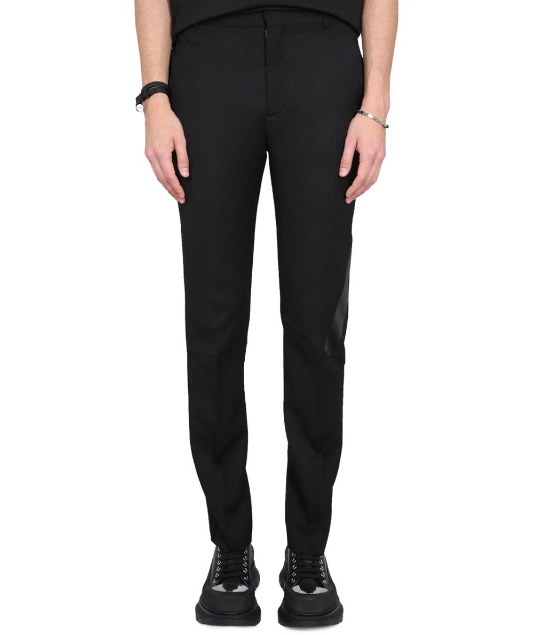 ALEXANDER MCQUEEN Черные шерстяные повседневные брюки, фото 5