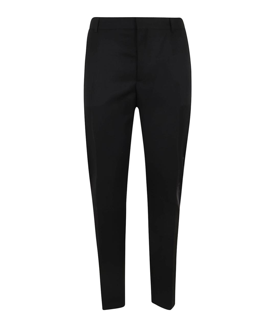 ALEXANDER MCQUEEN Черные шерстяные повседневные брюки, фото 1