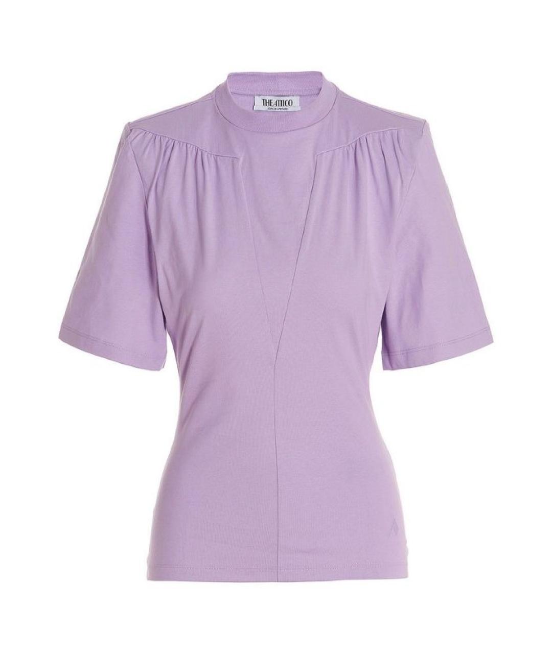 THE ATTICO Фиолетовая хлопковая футболка, фото 1