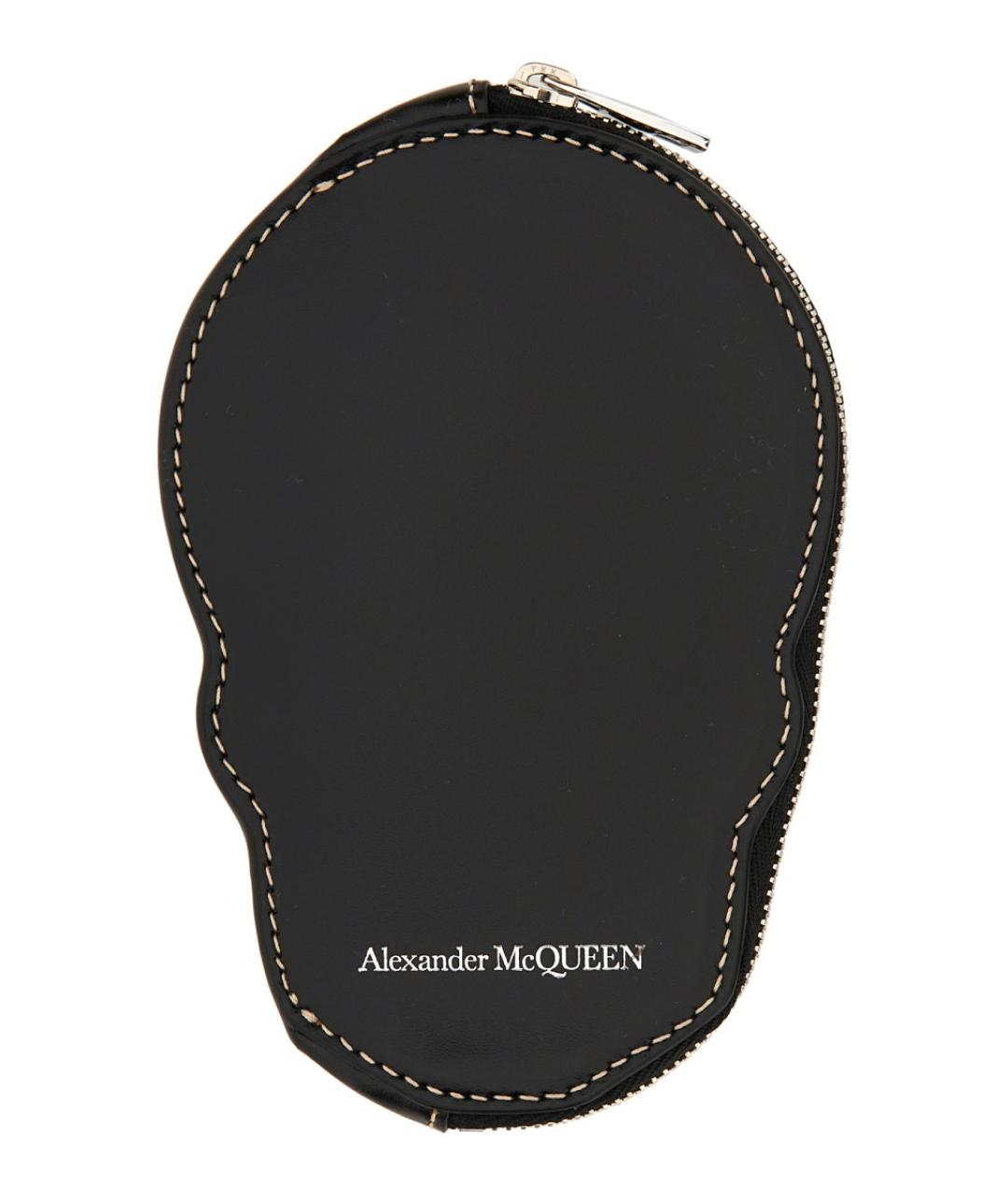 ALEXANDER MCQUEEN Черный кожаный кошелек, фото 1