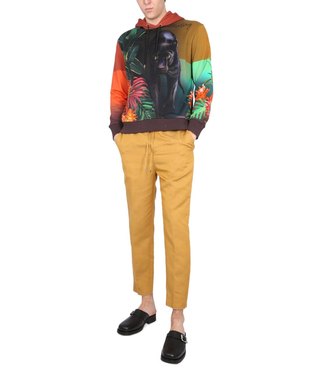 ETRO Желтые хлопковые повседневные брюки, фото 3