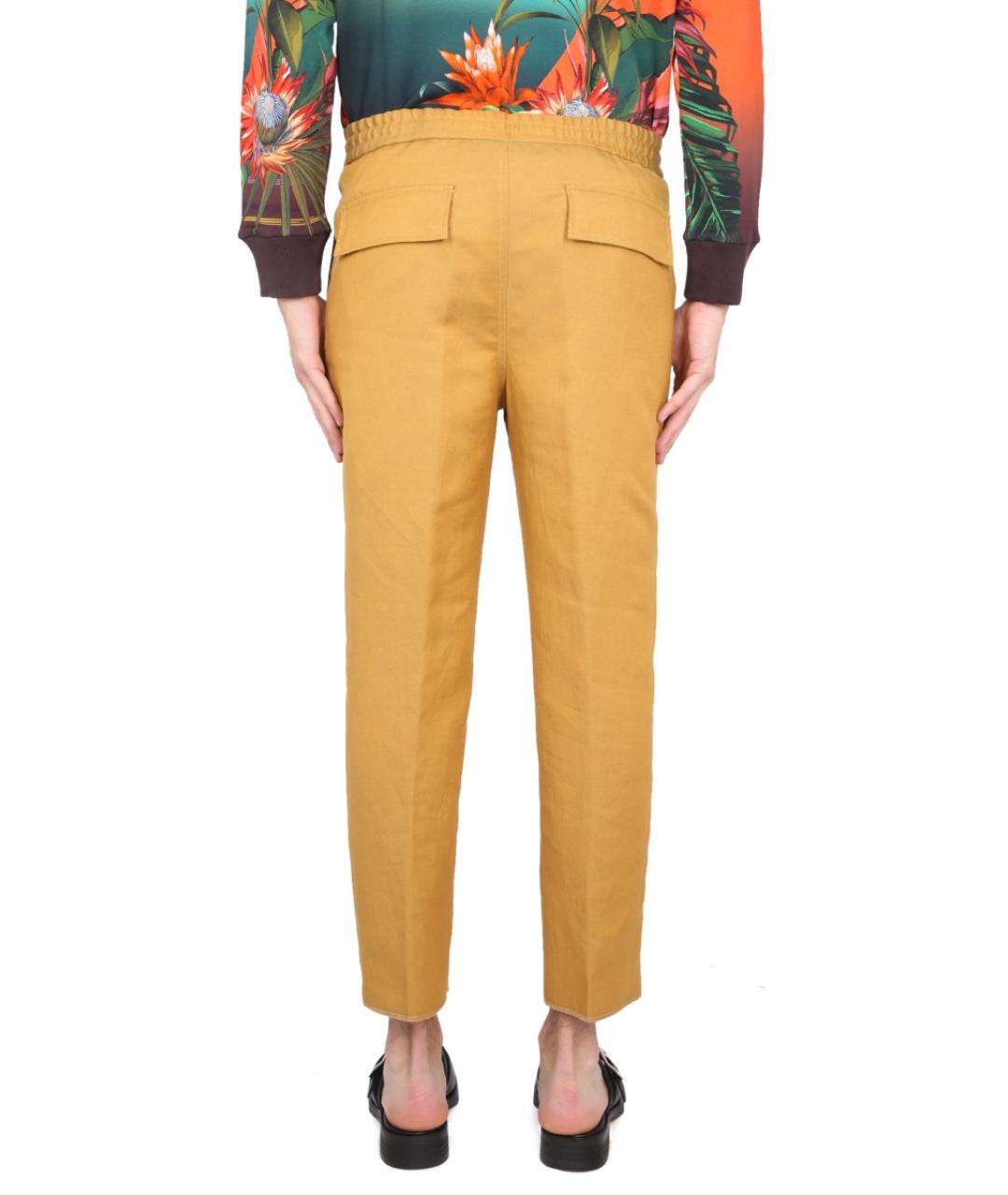 ETRO Желтые хлопковые повседневные брюки, фото 5