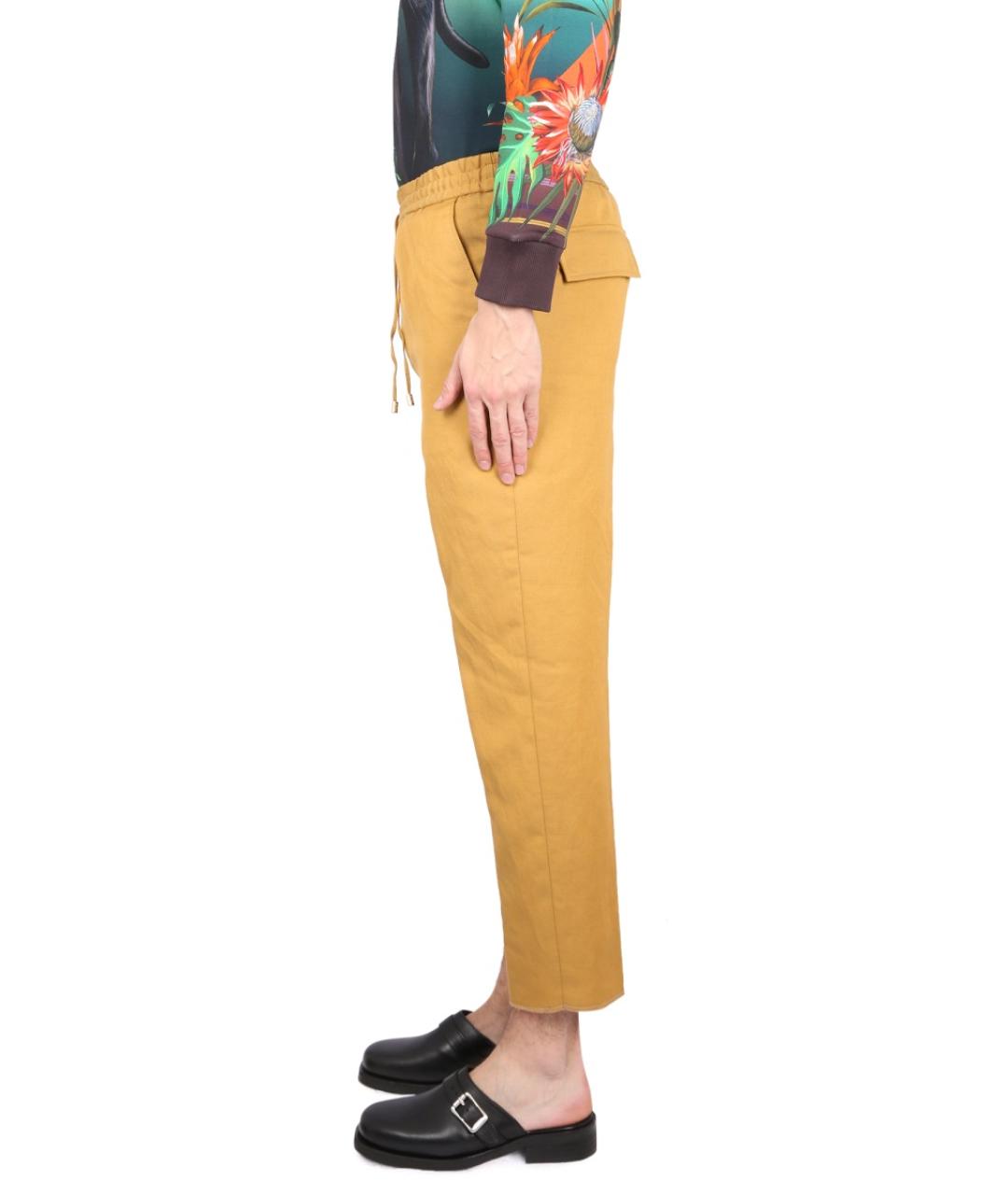 ETRO Желтые хлопковые повседневные брюки, фото 4
