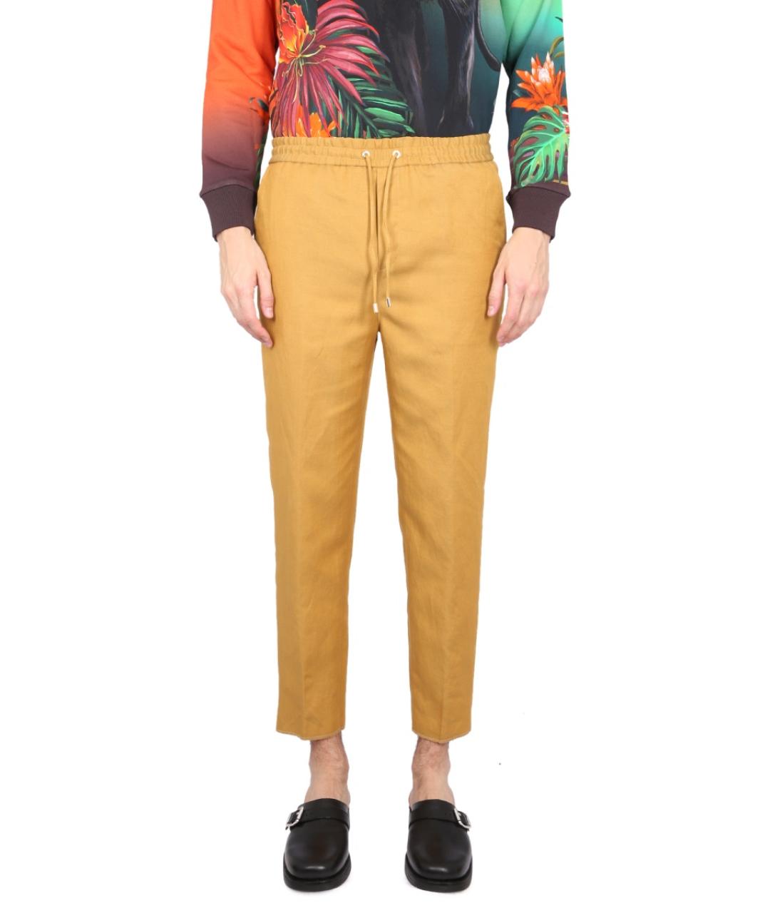 ETRO Желтые хлопковые повседневные брюки, фото 2