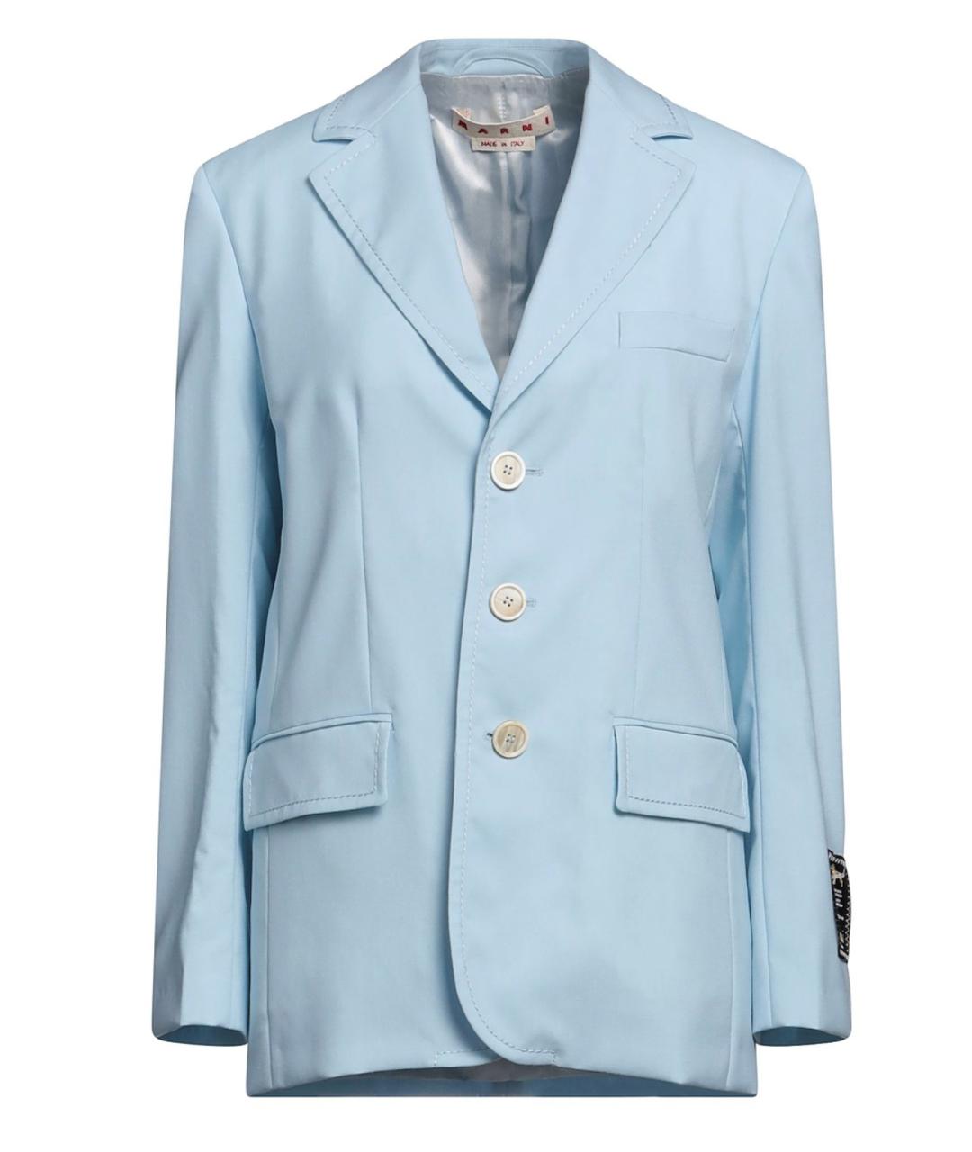 MARNI Голубой шерстяной жакет/пиджак, фото 1