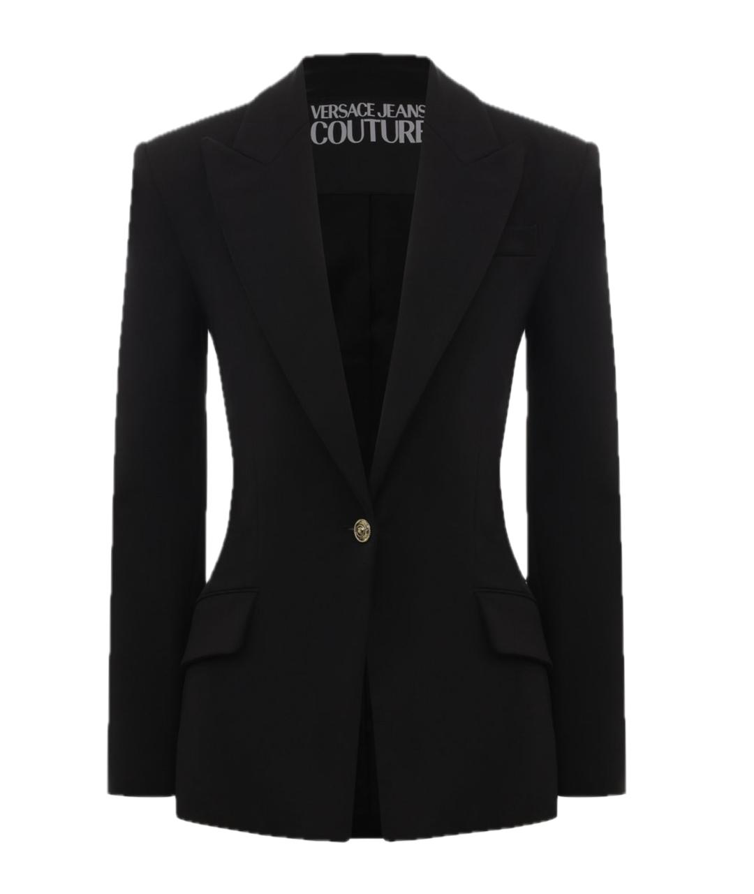 VERSACE Черный шерстяной жакет/пиджак, фото 1