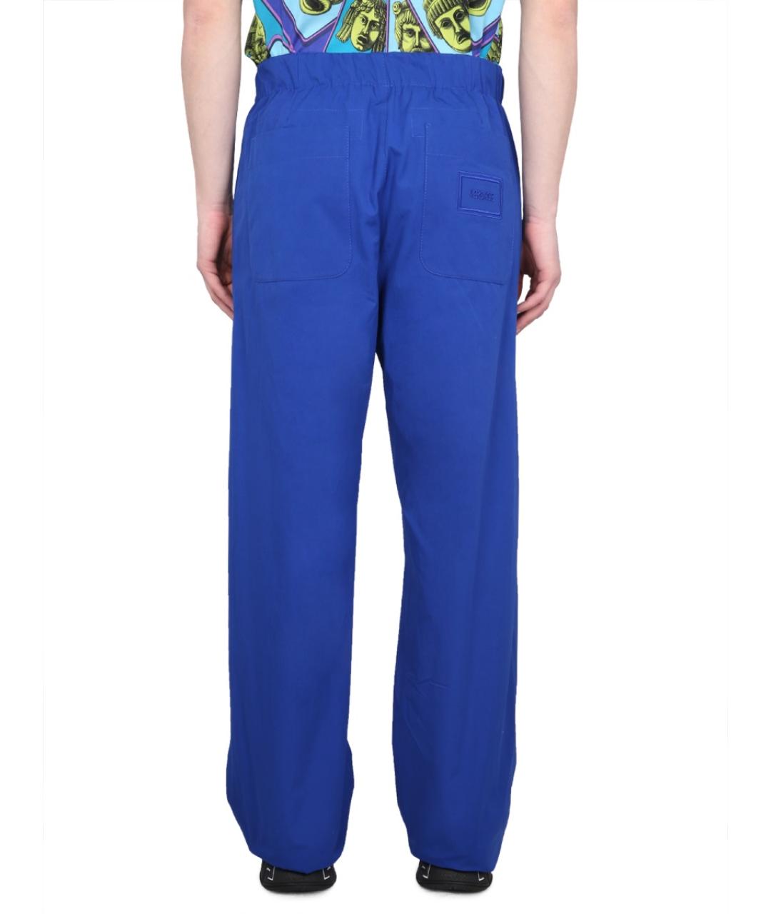 VERSACE Синие хлопковые повседневные брюки, фото 5