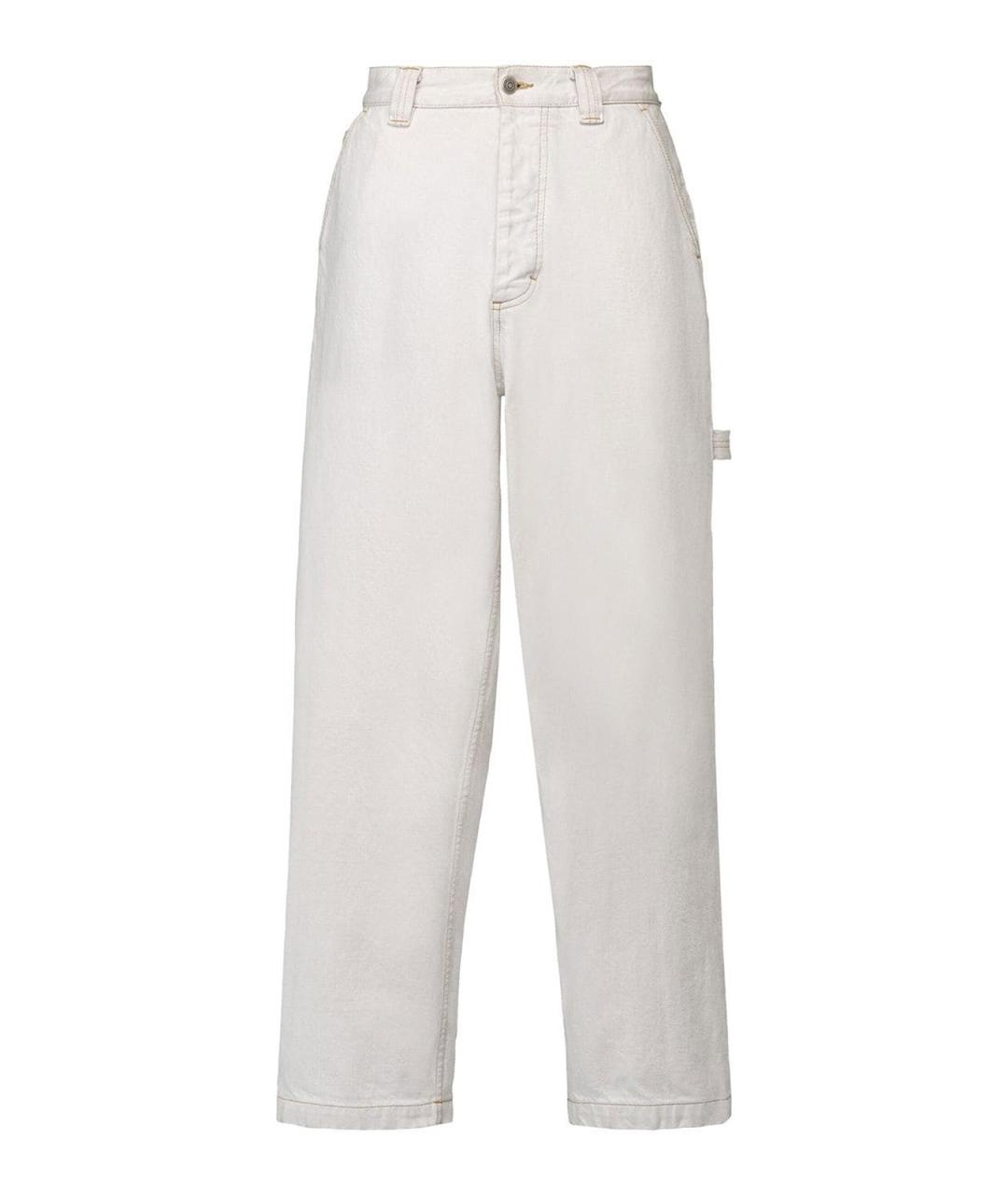 MAISON MARGIELA Белые хлопковые прямые джинсы, фото 1