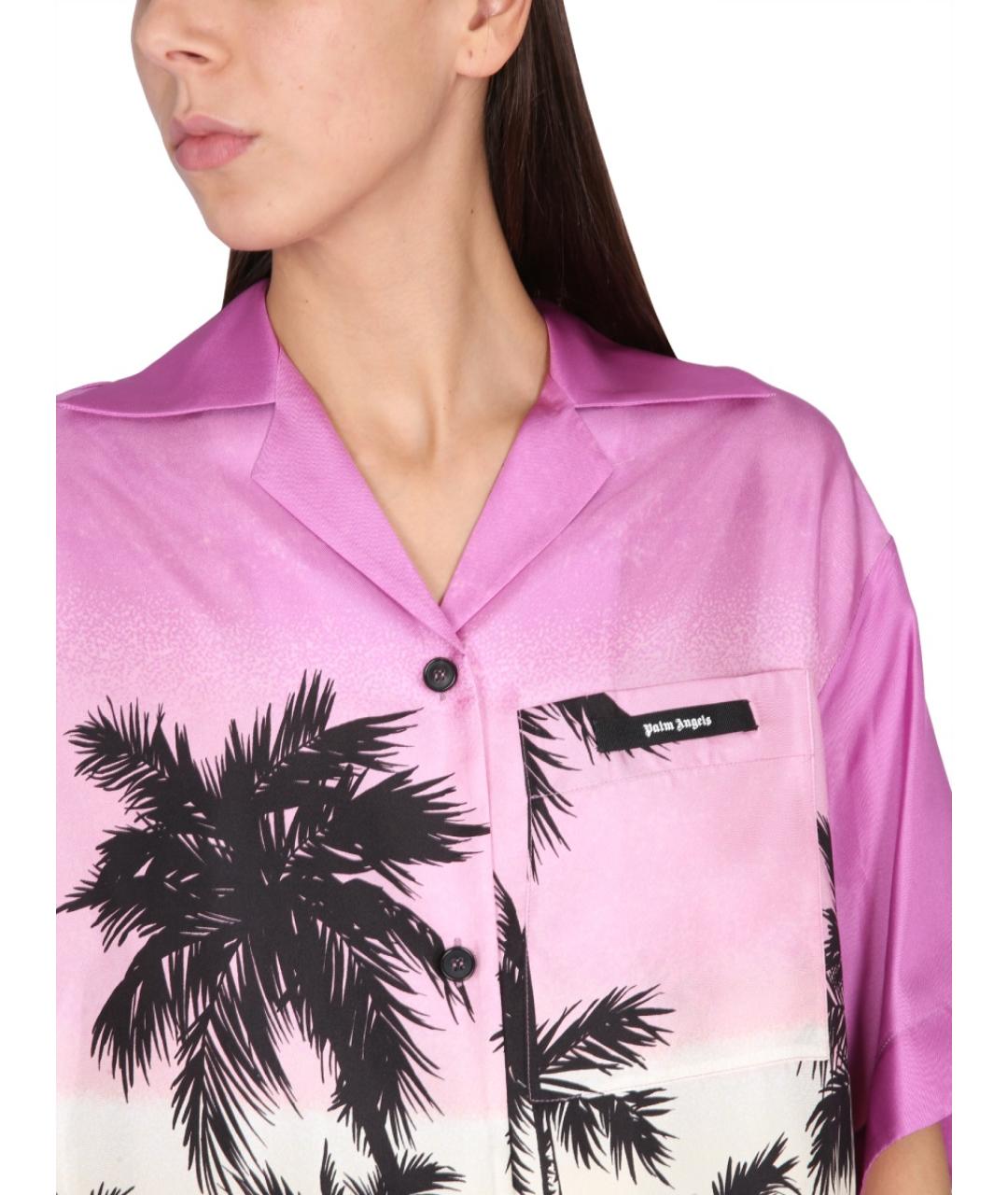 PALM ANGELS Фиолетовая полиэстеровая рубашка, фото 5