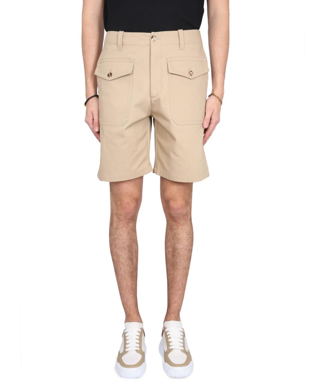 ALEXANDER MCQUEEN Бежевые хлопковые шорты, фото 2
