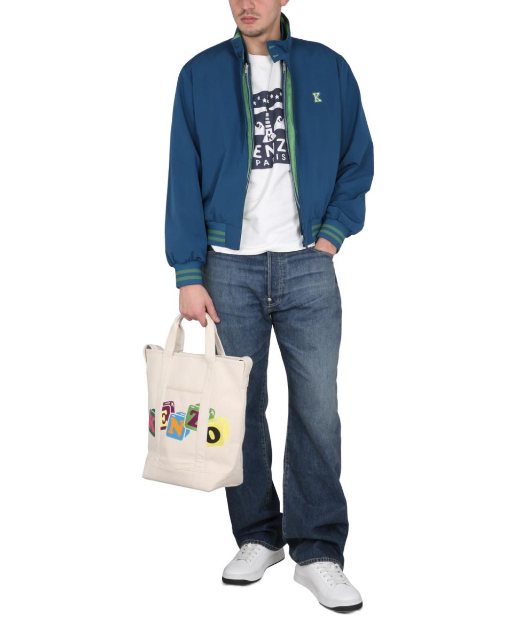 KENZO Синяя полиамидовая куртка, фото 3