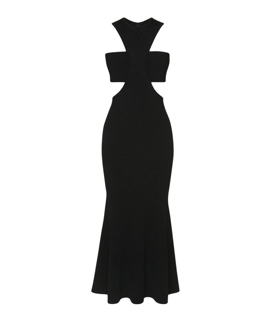 ALEXANDER MCQUEEN Черное вискозное повседневное платье, фото 1