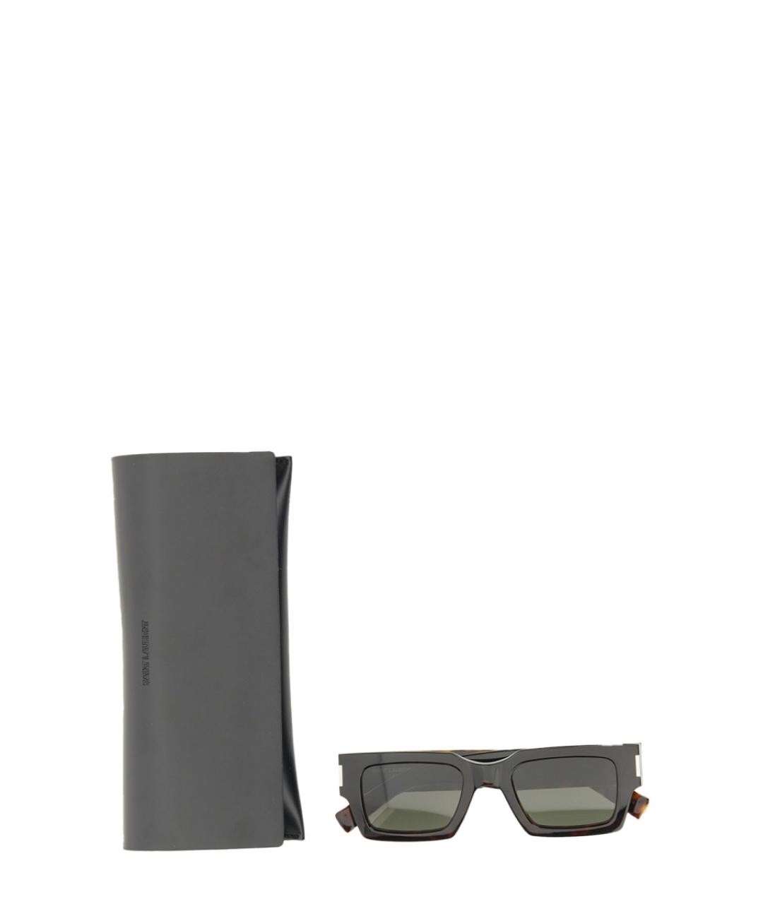 SAINT LAURENT Коричневые солнцезащитные очки, фото 3