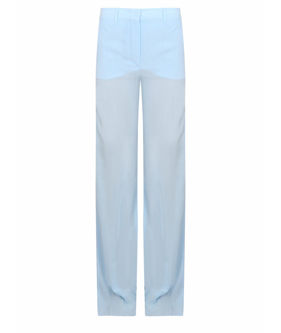 MAX MARA Голубые вискозные прямые брюки, фото 1