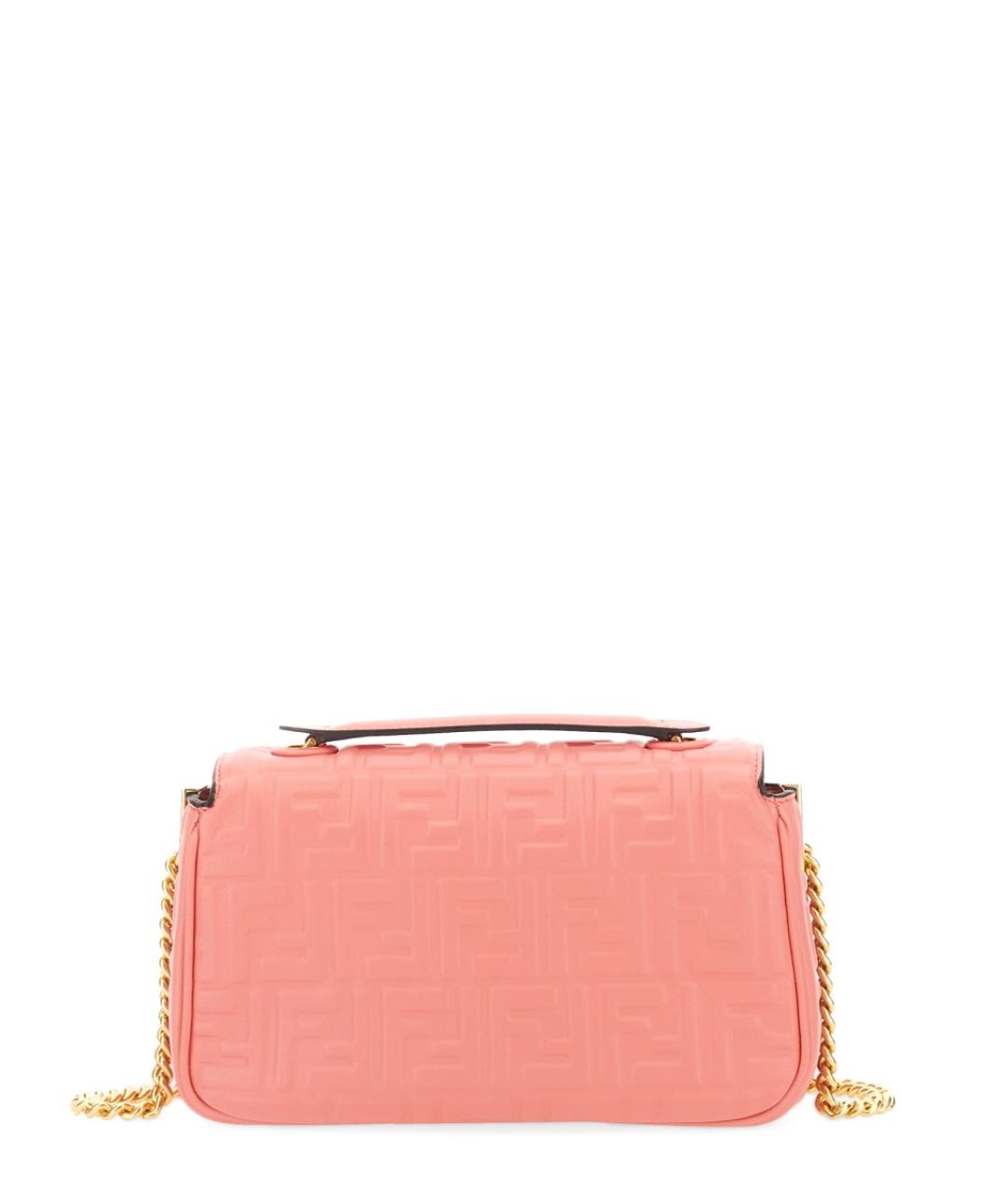 FENDI Розовая кожаная сумка через плечо, фото 3