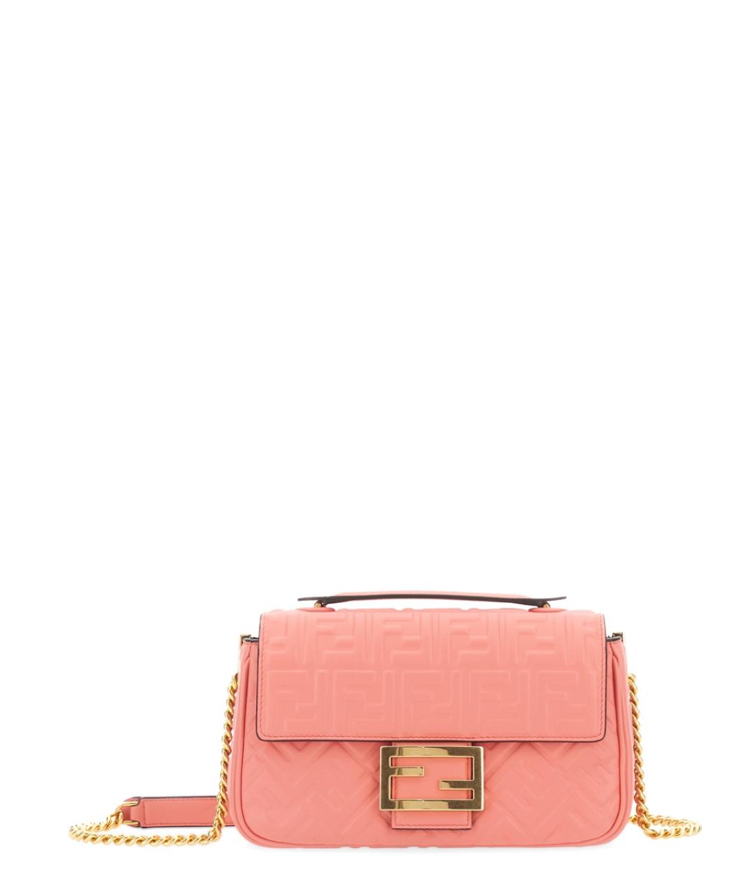 FENDI Розовая кожаная сумка через плечо, фото 1