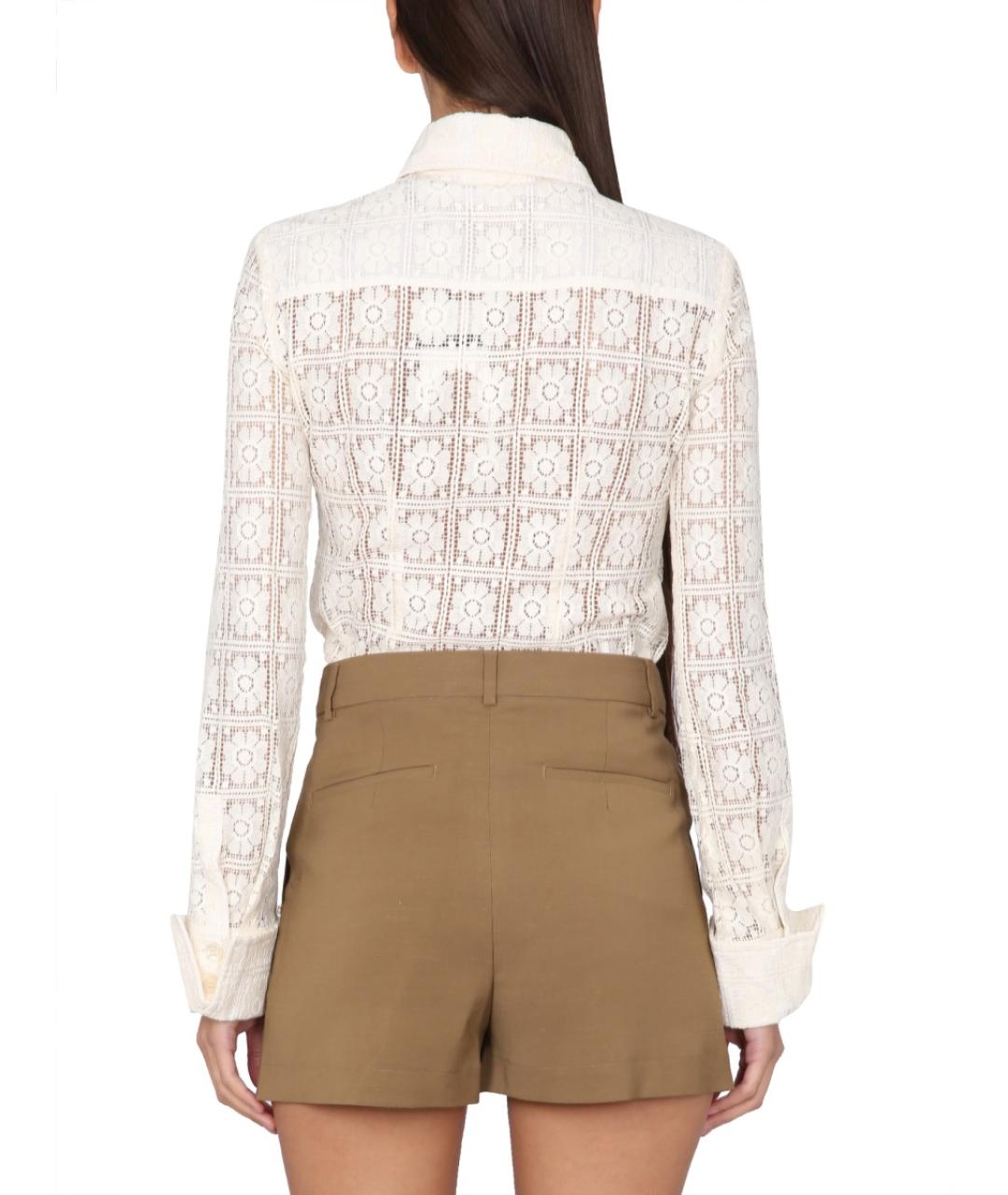 MAX MARA Бежевая хлопковая рубашка, фото 4