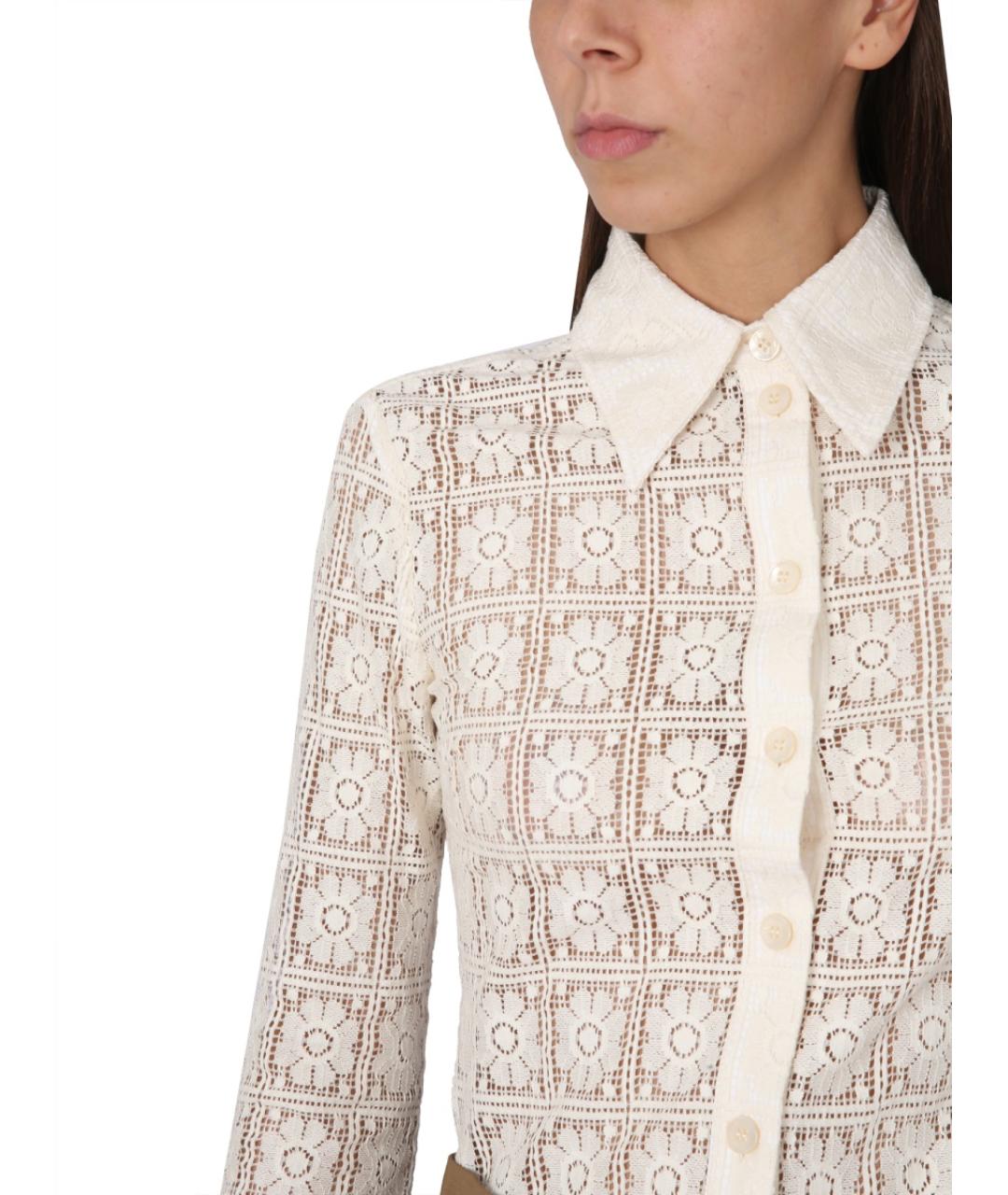 MAX MARA Бежевая хлопковая рубашка, фото 5