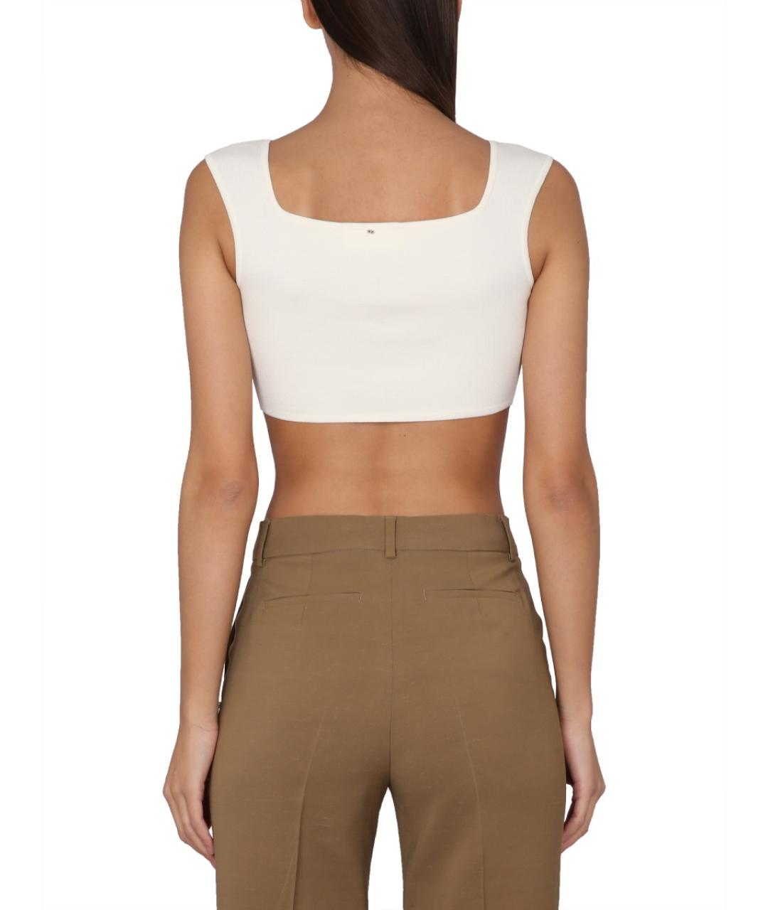 MAX MARA Белая хлопковая блузы, фото 4