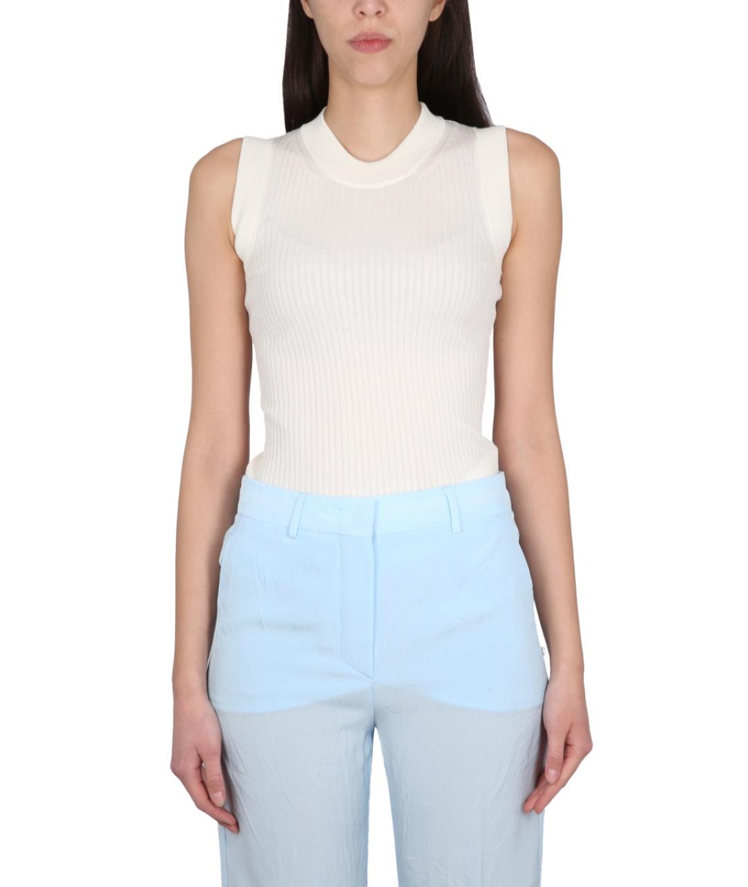 MAX MARA Белая хлопковая блузы, фото 2