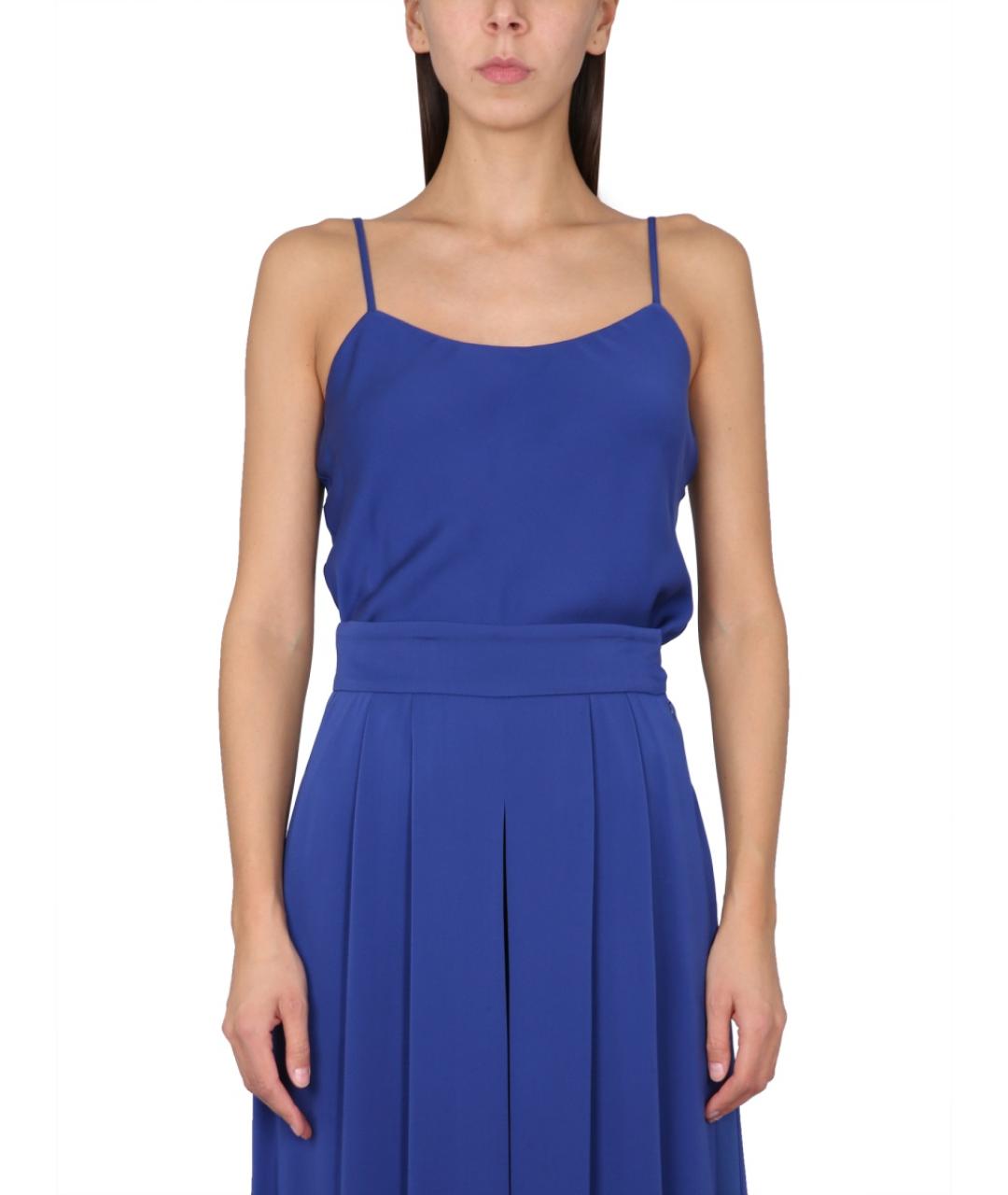 MAX MARA Синяя шелковая блузы, фото 2