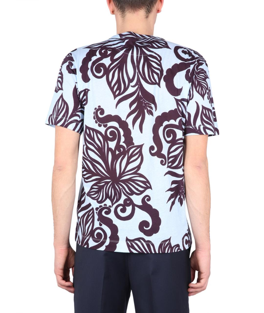 DRIES VAN NOTEN Голубая хлопковая футболка, фото 4