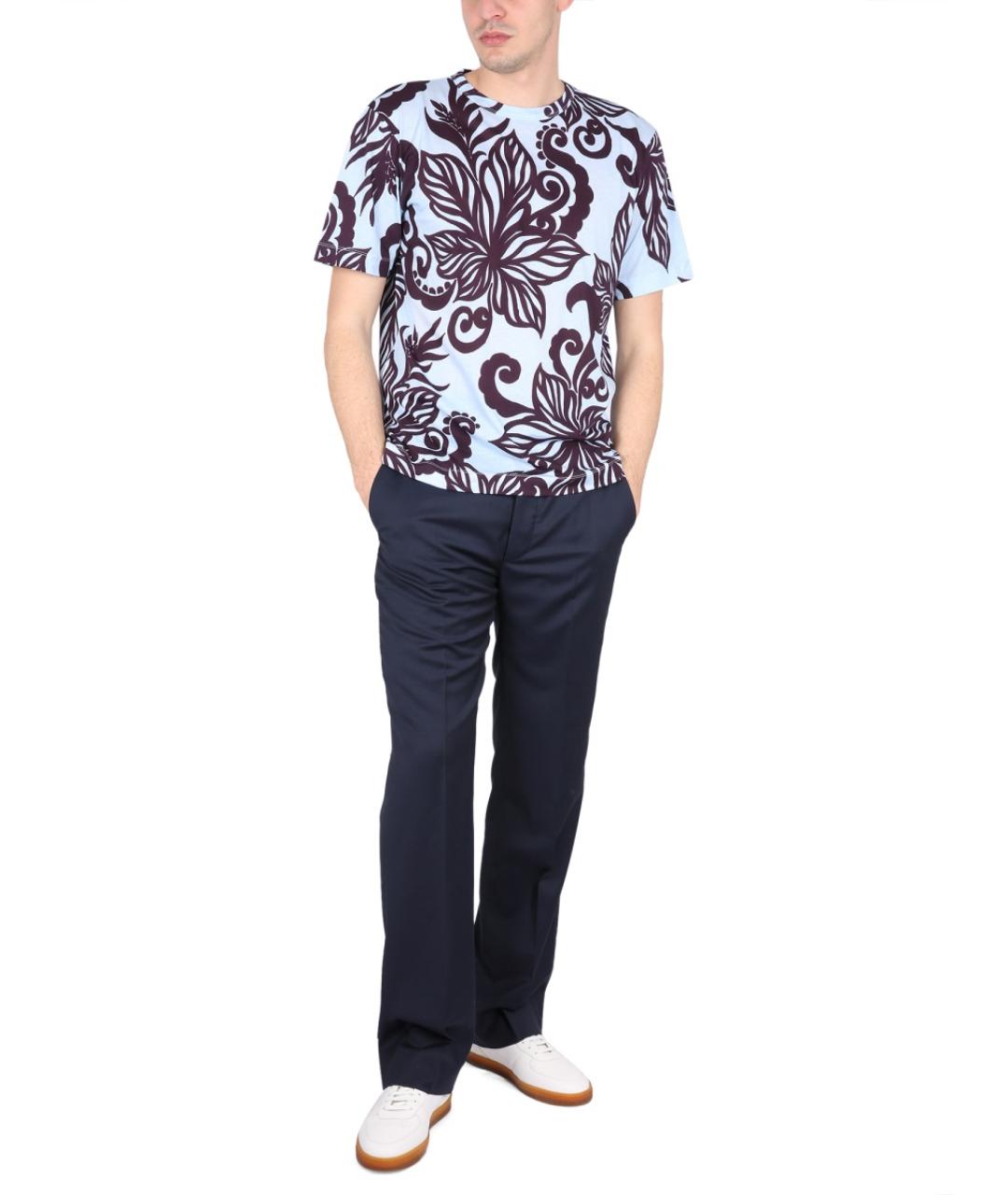 DRIES VAN NOTEN Голубая хлопковая футболка, фото 3