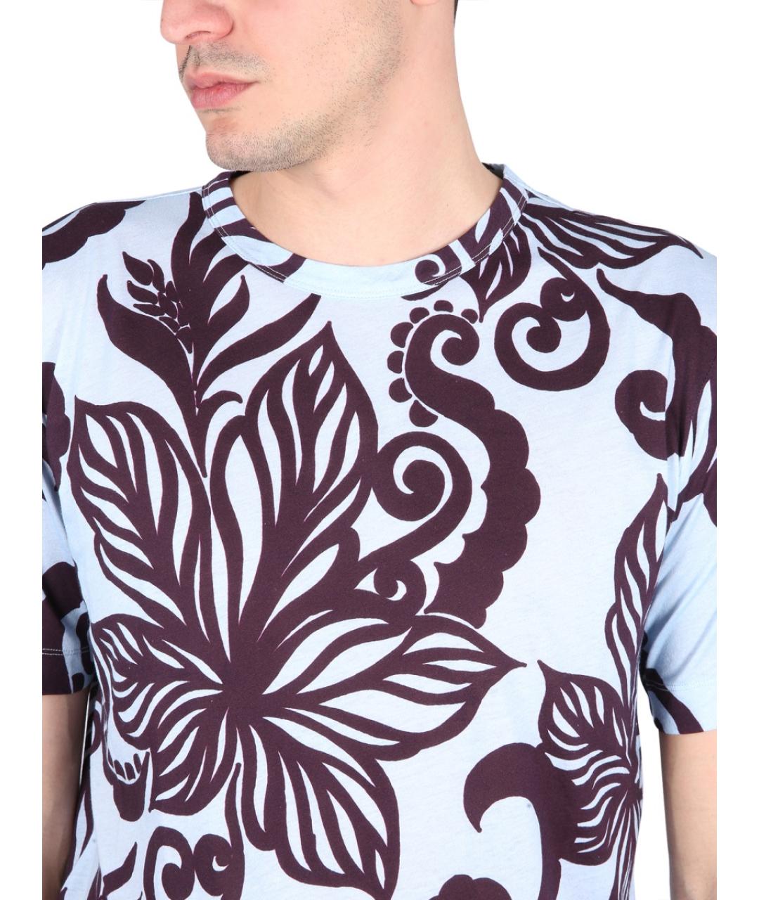 DRIES VAN NOTEN Голубая хлопковая футболка, фото 5