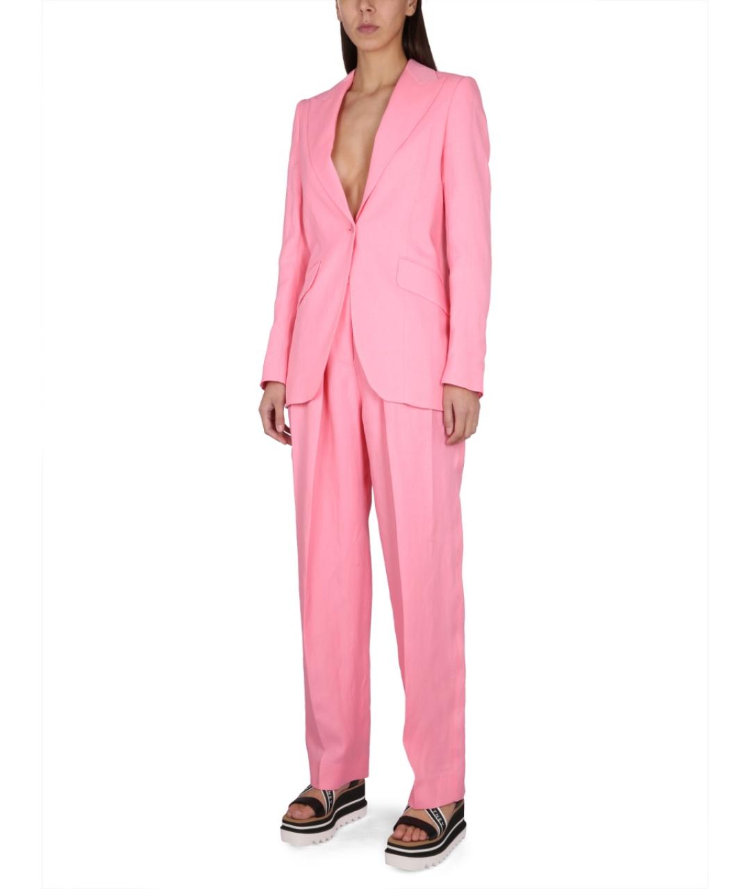 STELLA MCCARTNEY Розовые вискозные прямые брюки, фото 3