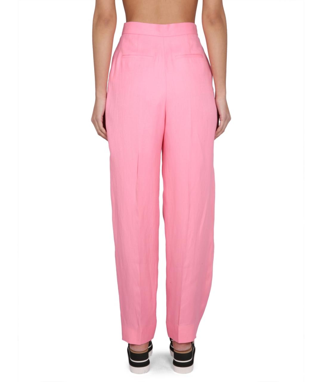 STELLA MCCARTNEY Розовые вискозные прямые брюки, фото 5
