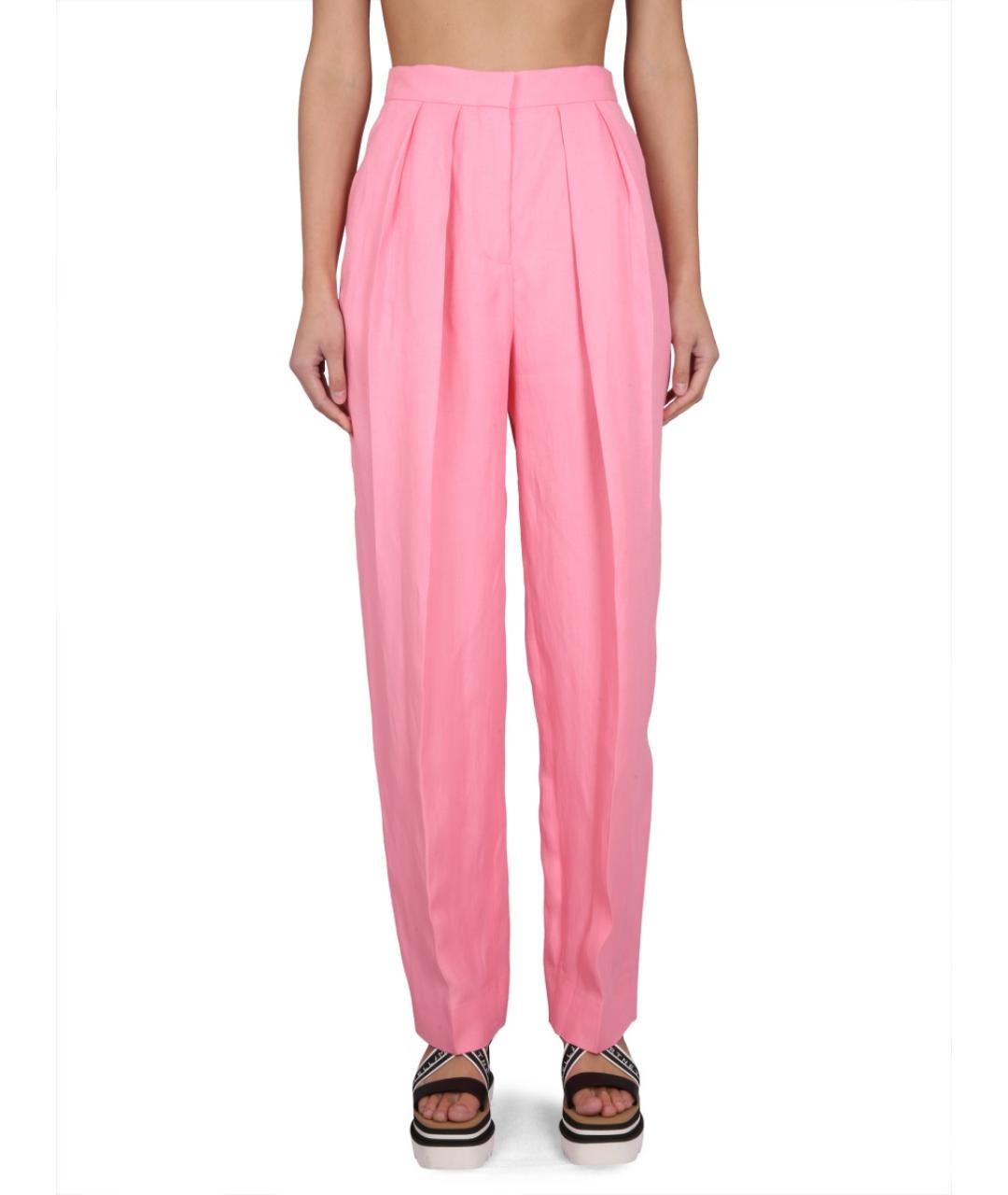 STELLA MCCARTNEY Розовые вискозные прямые брюки, фото 2
