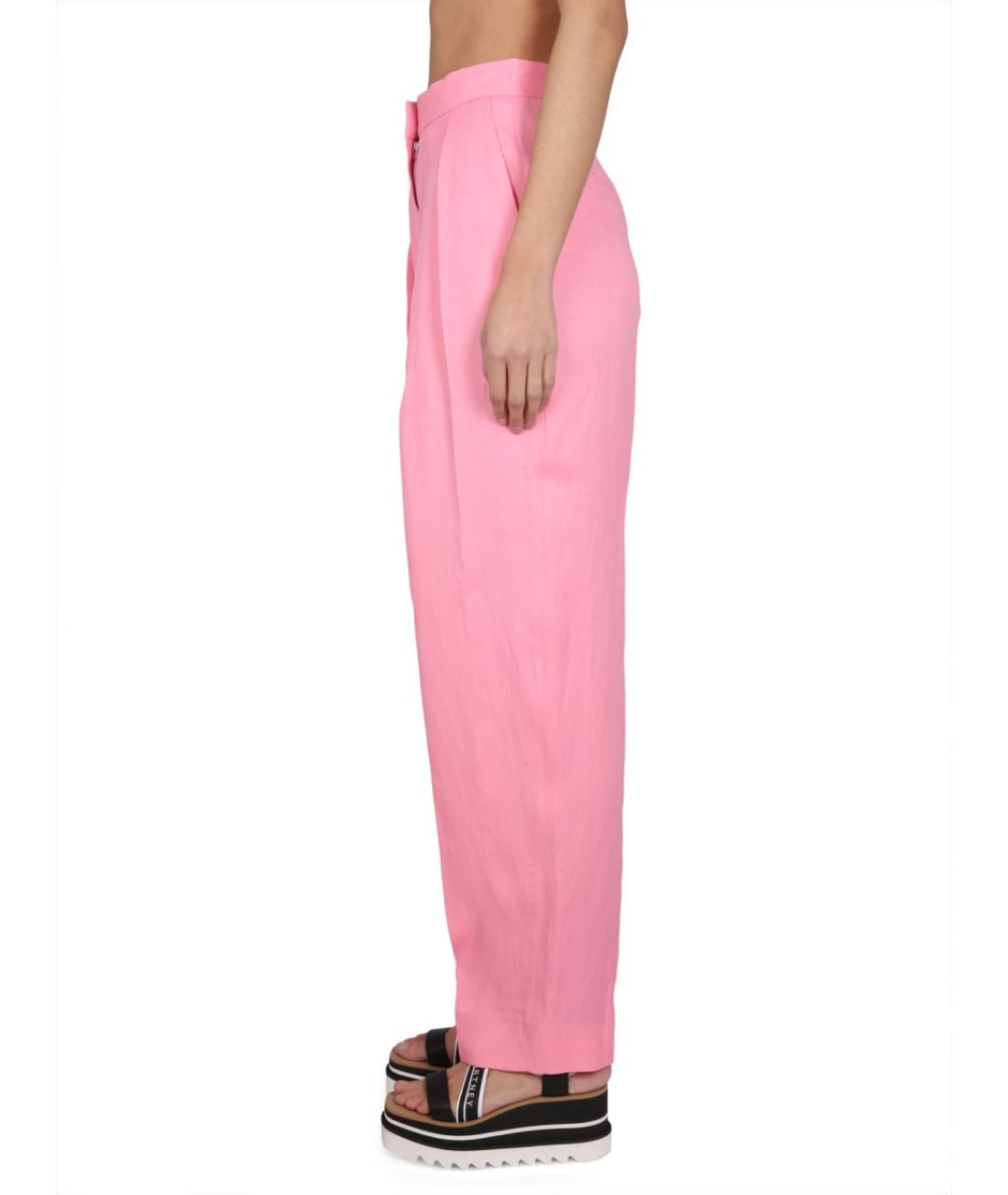 STELLA MCCARTNEY Розовые вискозные прямые брюки, фото 4
