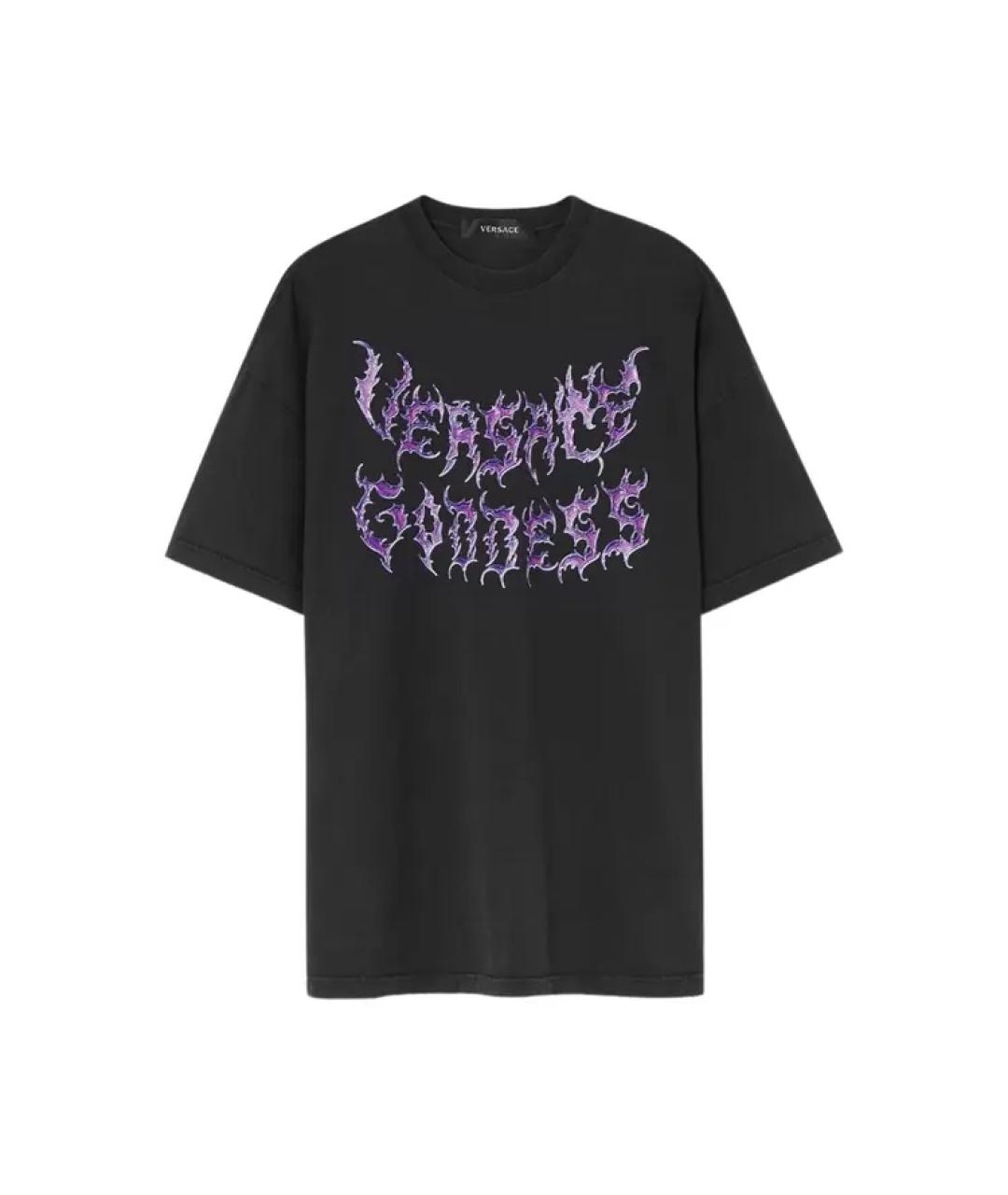 VERSACE Черная хлопковая футболка, фото 1