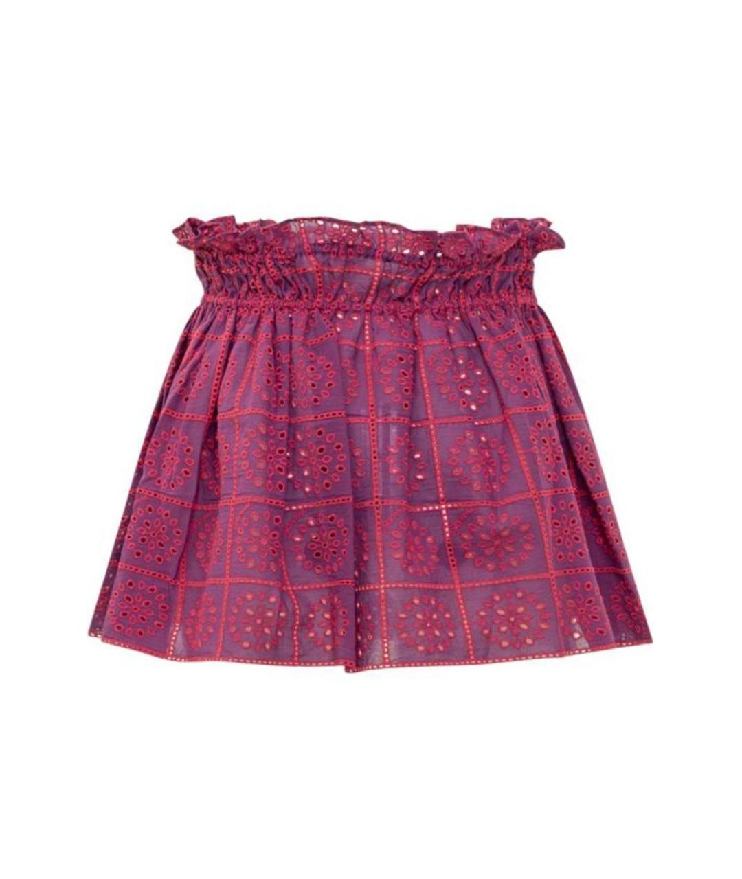 GANNI Фуксия хлопковая юбка мини, фото 2