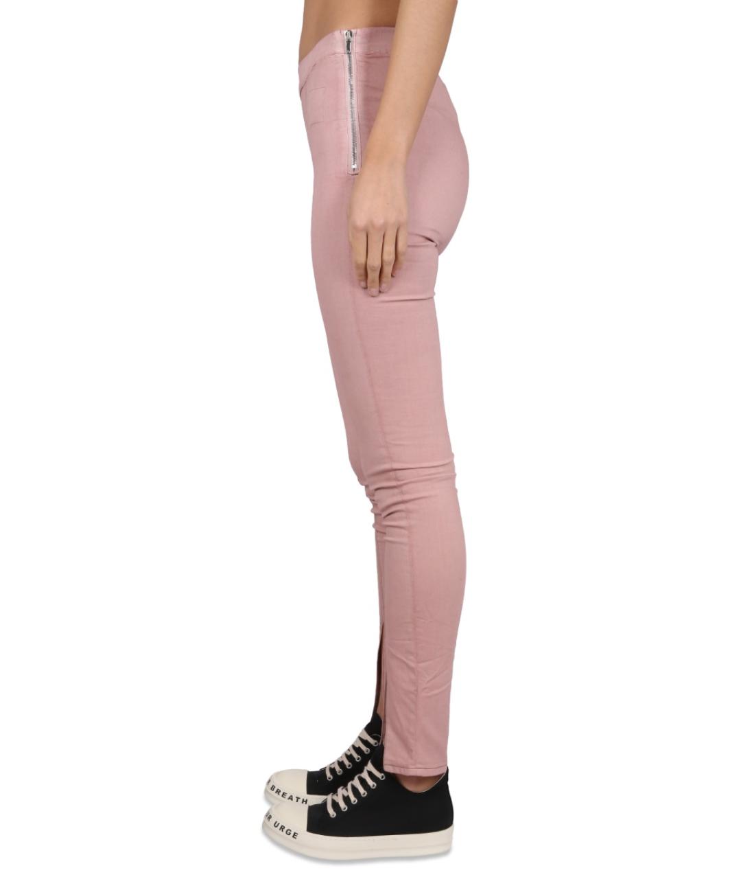 RICK OWENS DRKSHDW Розовые хлопковые прямые брюки, фото 4