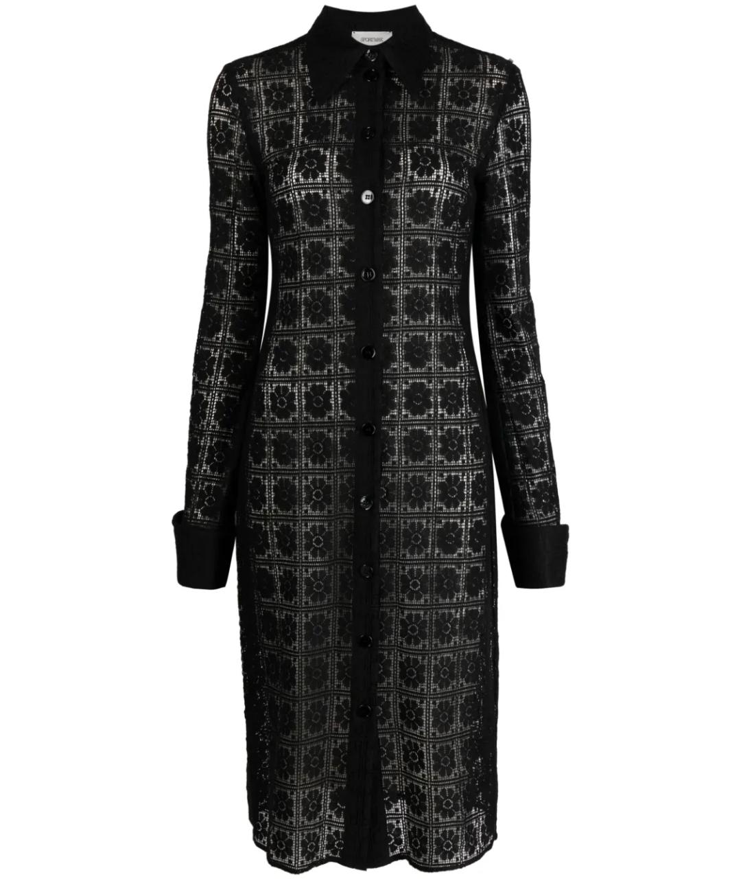 MAX MARA Черное хлопковое повседневное платье, фото 1