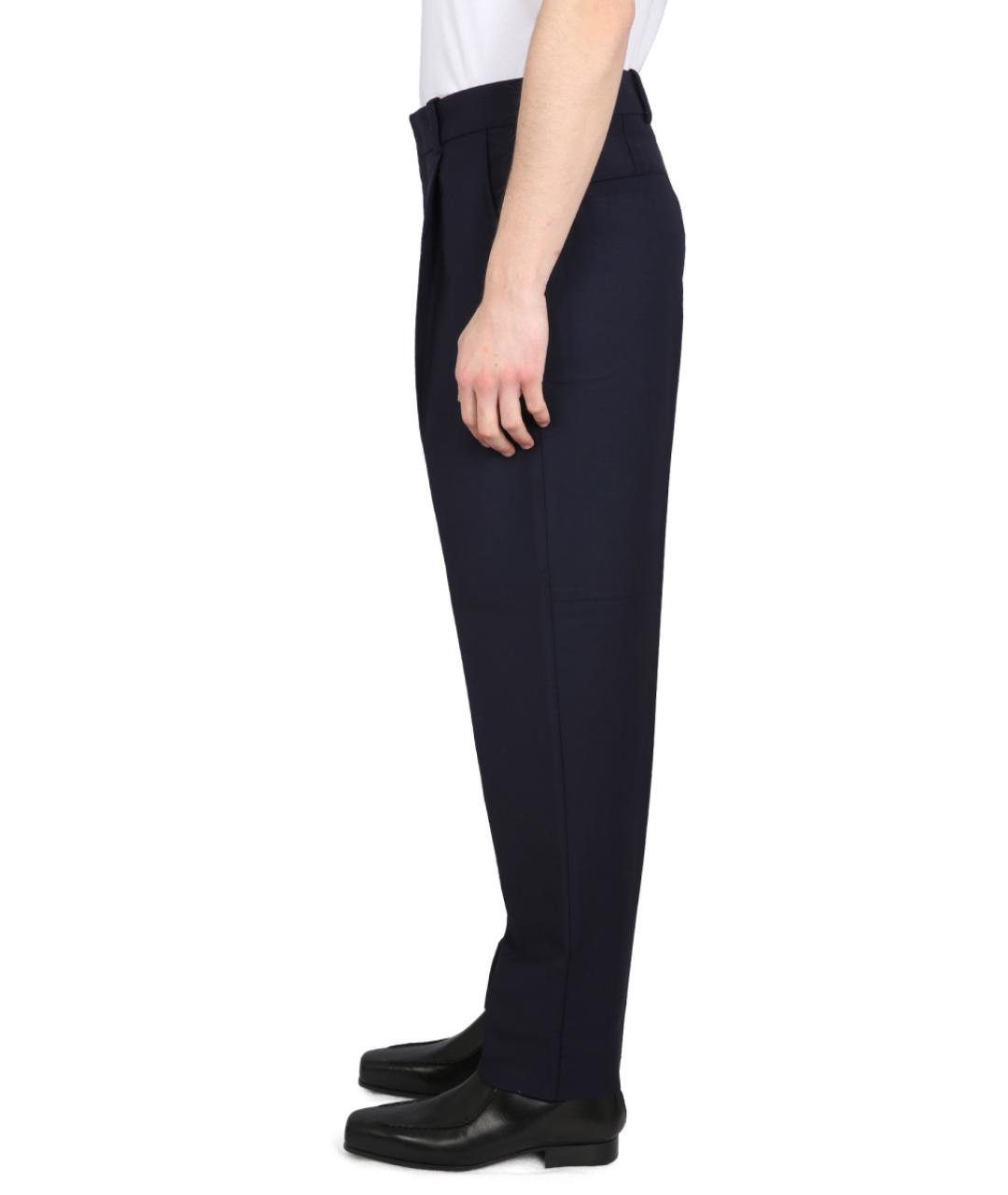 ACNE STUDIOS Синие шерстяные повседневные брюки, фото 4