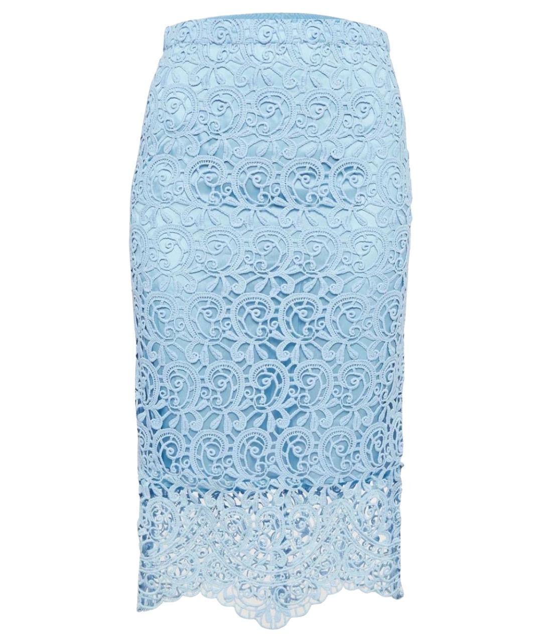 BURBERRY Голубая хлопковая юбка миди, фото 1