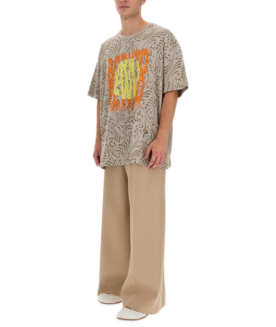 VIVIENNE WESTWOOD Серая хлопковая футболка, фото 3