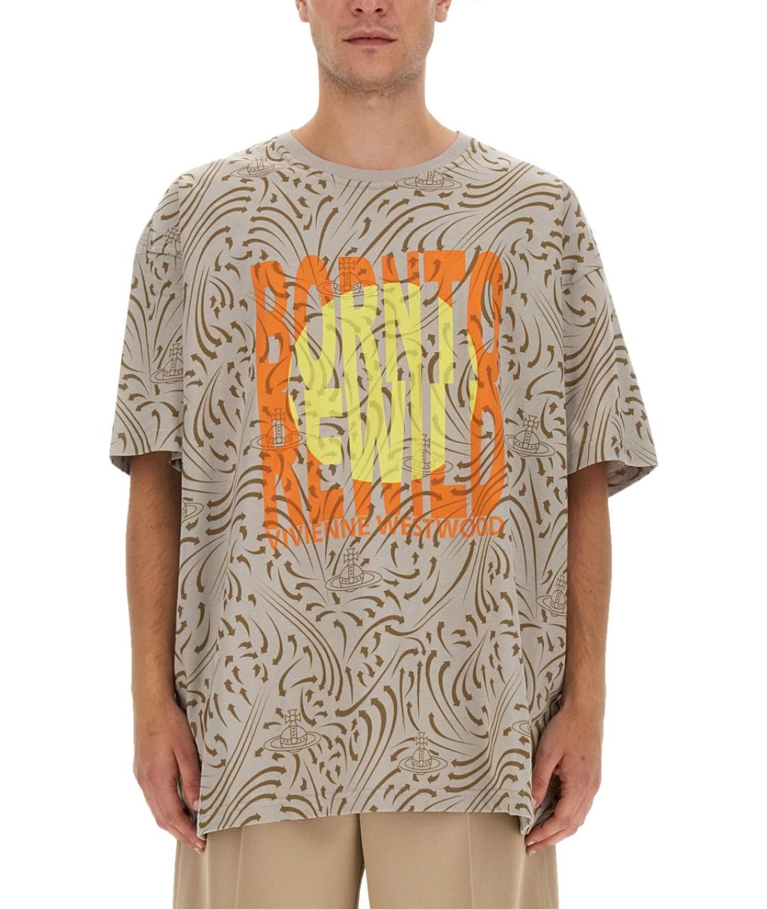 VIVIENNE WESTWOOD Серая хлопковая футболка, фото 2