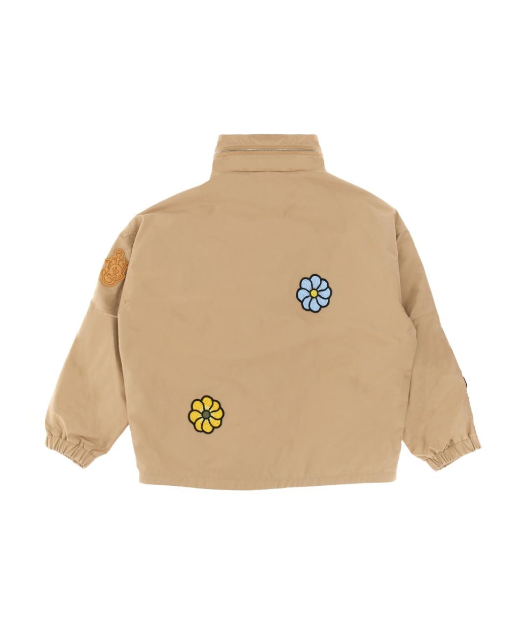 MONCLER Бежевая полиамидовая куртка, фото 4