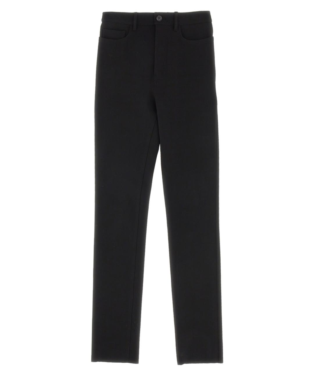 BALENCIAGA Черные хлопковые прямые брюки, фото 1