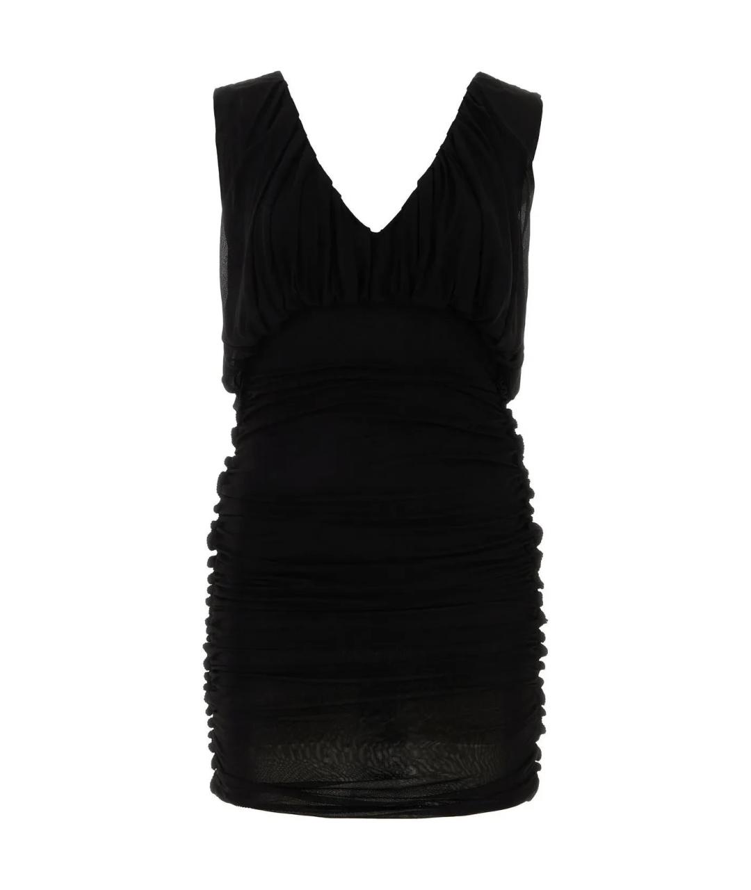 SAINT LAURENT Черное вискозное коктейльное платье, фото 1