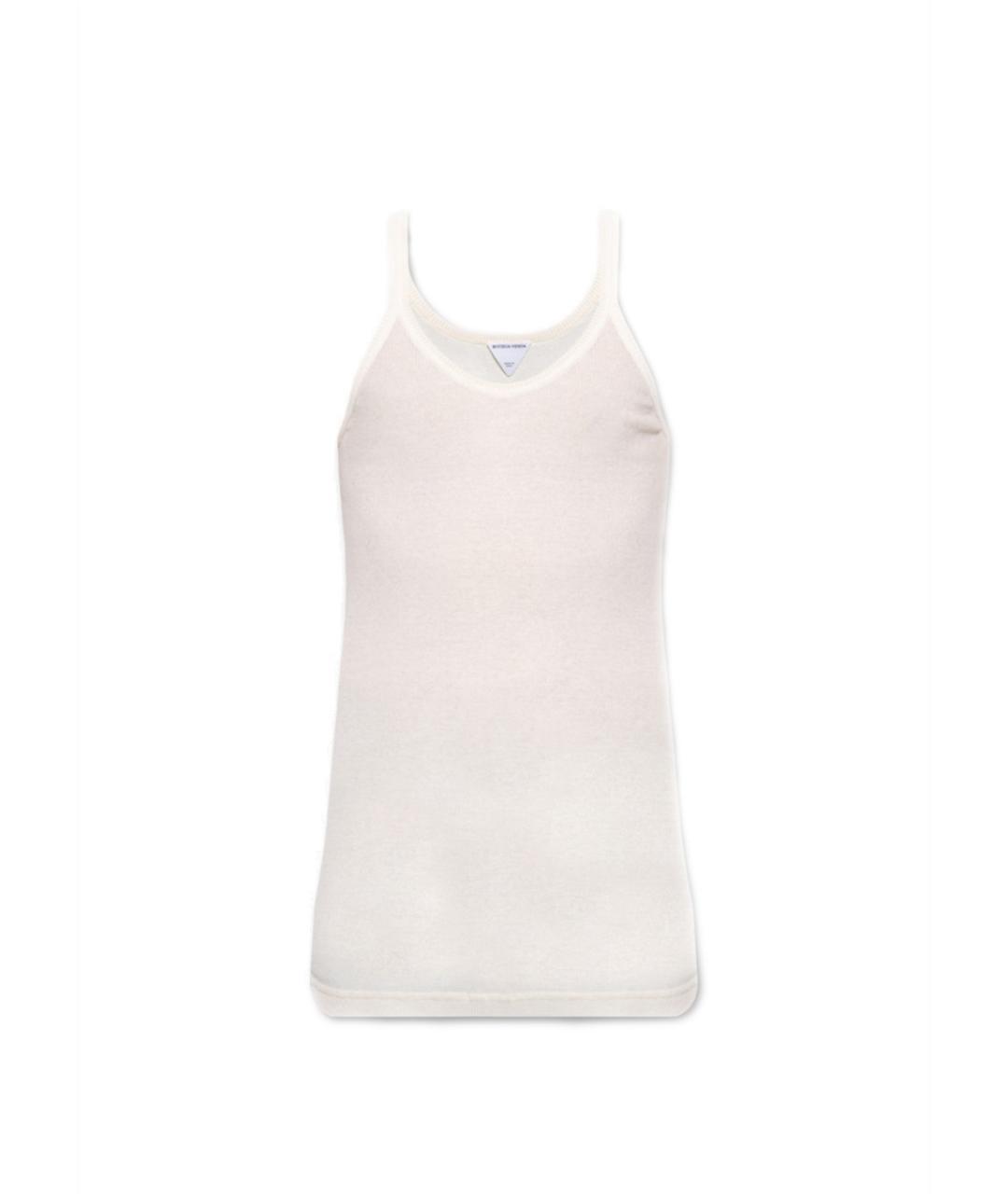 BOTTEGA VENETA Белая хлопковая майка, фото 1