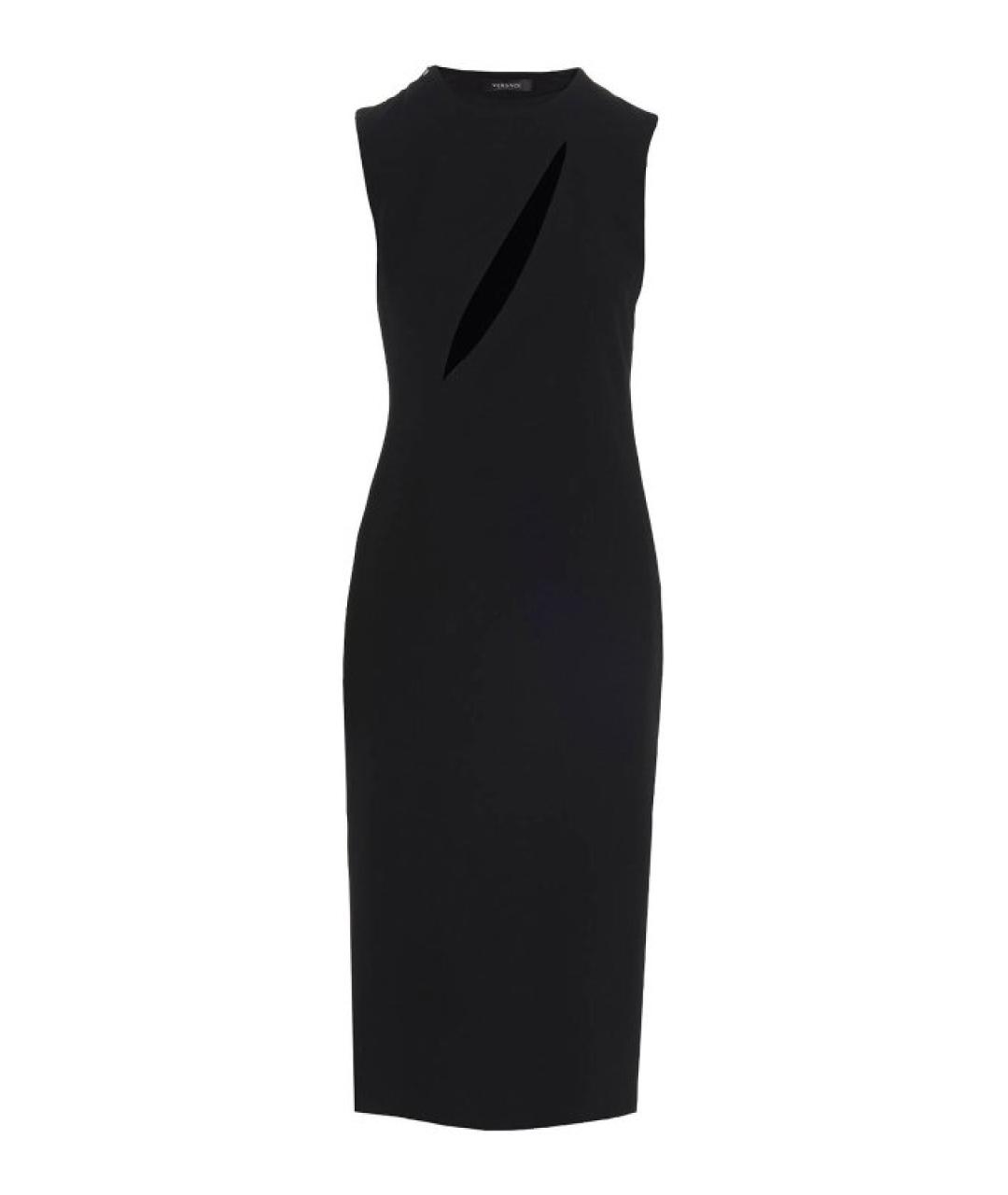 VERSACE Черное ацетатное повседневное платье, фото 1