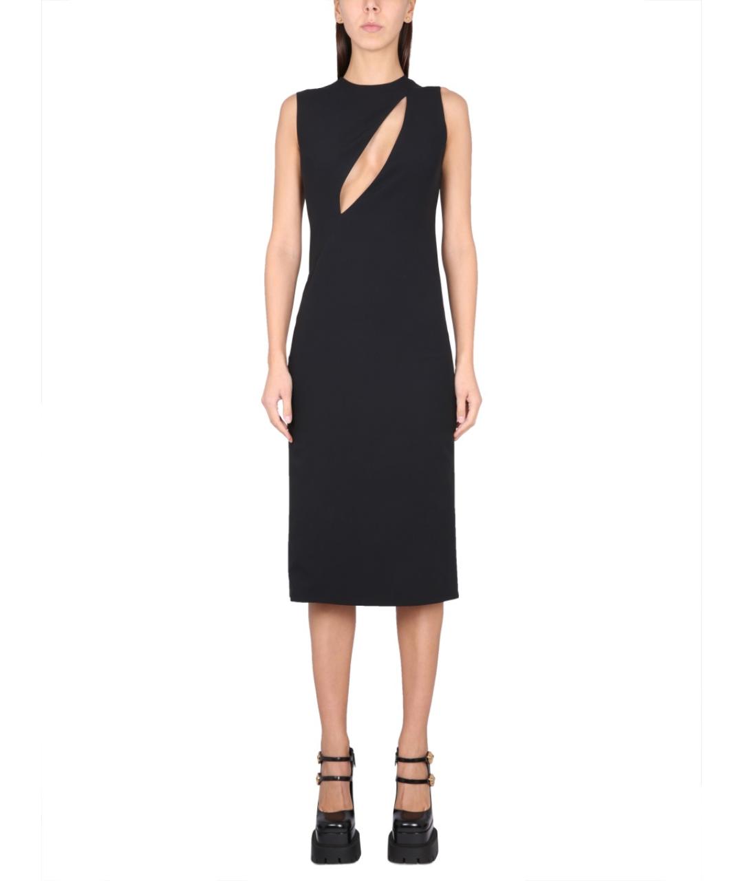 VERSACE Черное ацетатное повседневное платье, фото 2