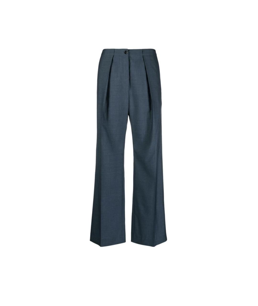 ACNE STUDIOS Синие шерстяные прямые брюки, фото 1