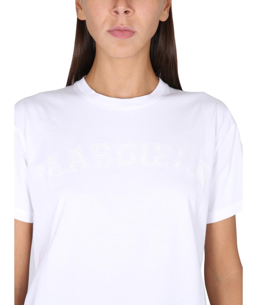 MAISON MARGIELA Белая хлопковая футболка, фото 4