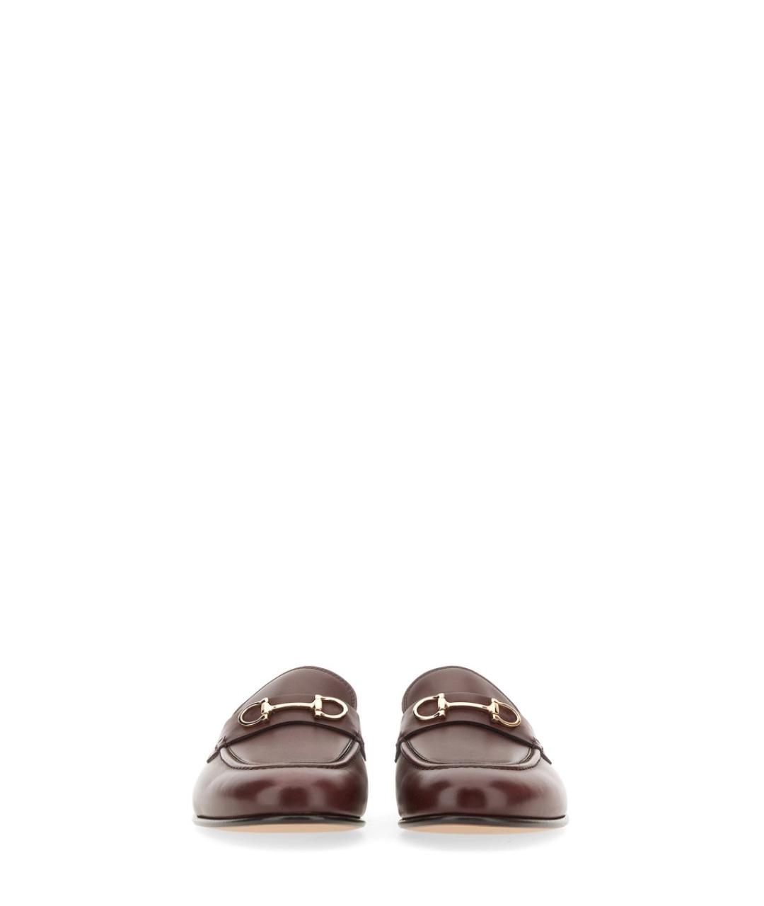 FERRAGAMO Коричневые кожаные лоферы, фото 4
